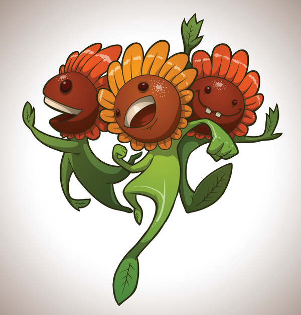 sunflower happy cartoon 