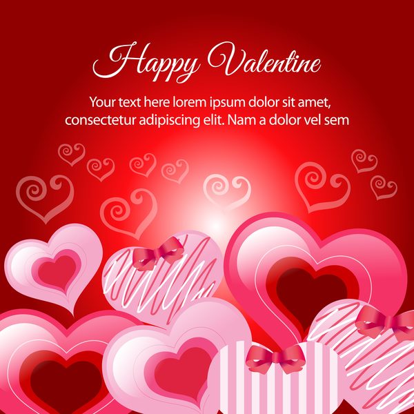 Various valentine heart happy 