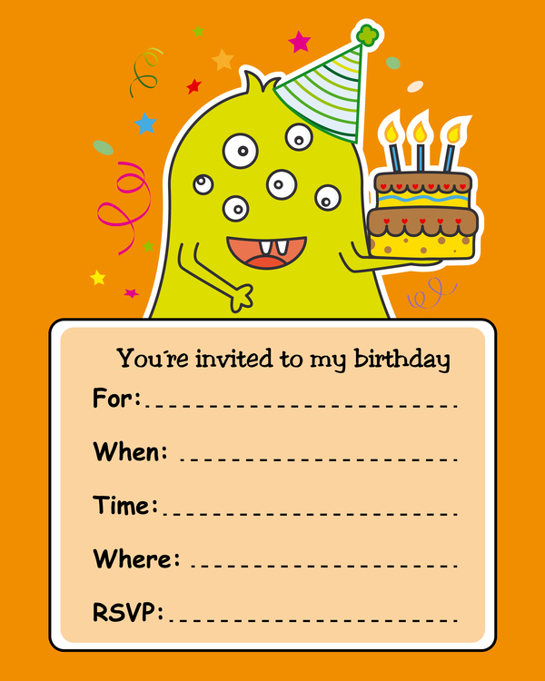 monster card birthday 