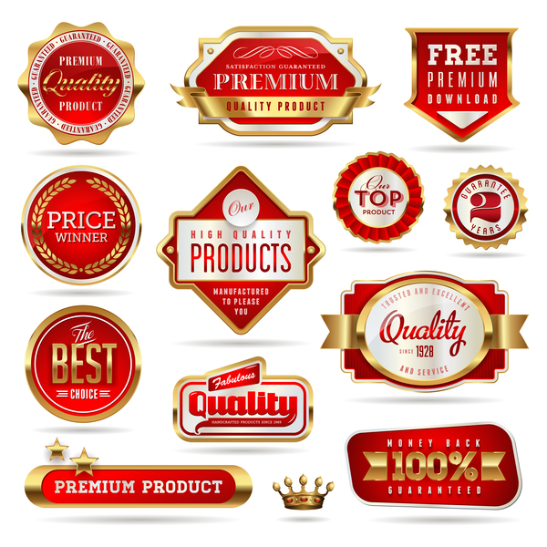 seals red quality labels 