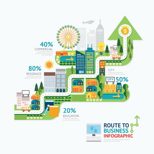 route infographic business 