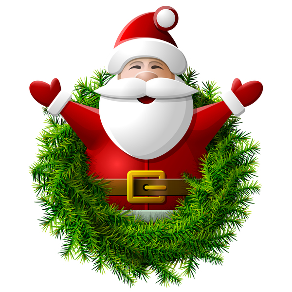 wreath santa pine Claus 