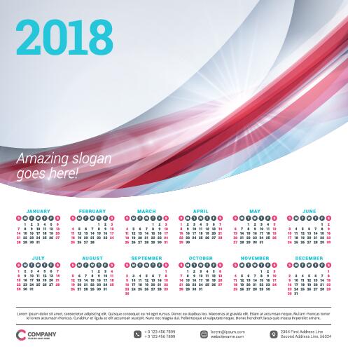 calendario business 2018 