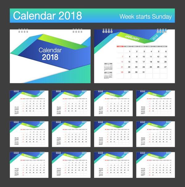 、2018 年に青、カレンダー 