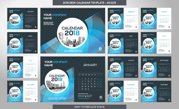 scrivania calendario 2018 