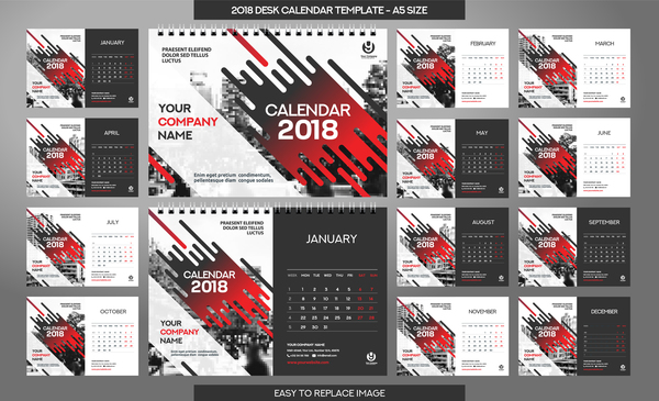 calendrier bureau 2018 