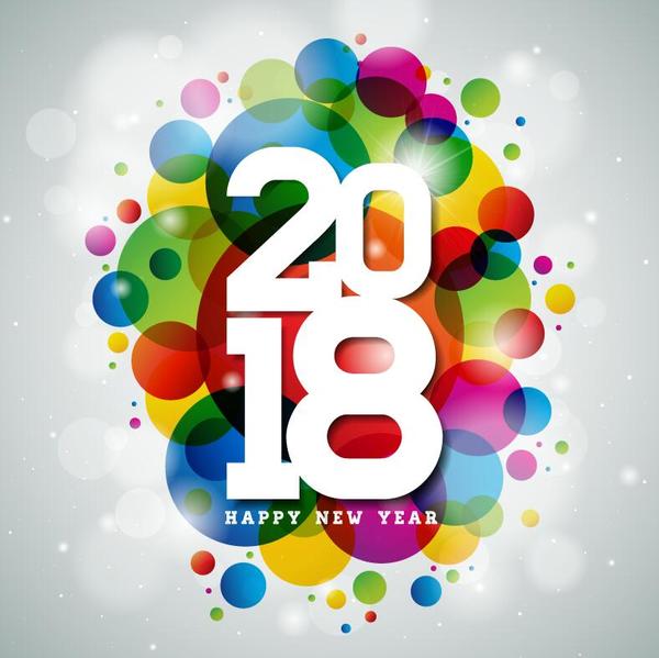nytt år halation färgade 2018  