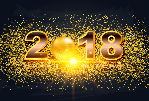 Neu Konfetti Jahr golden 2018 