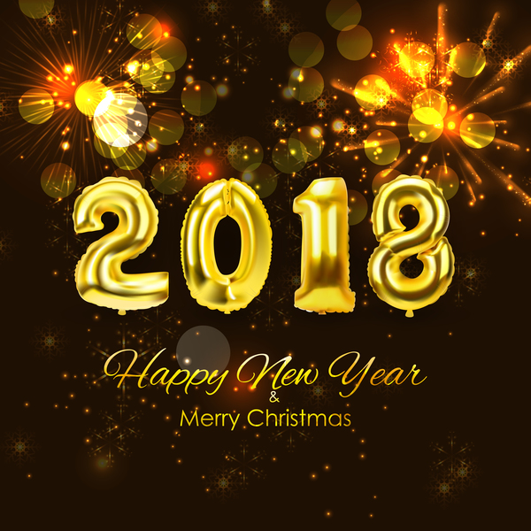 、2018 年にクリスマス、花火、休日、新しい年 