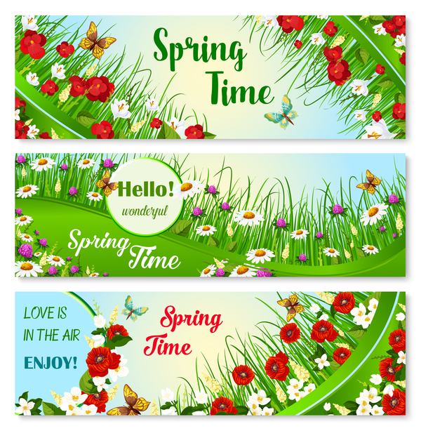 spring flower banners 