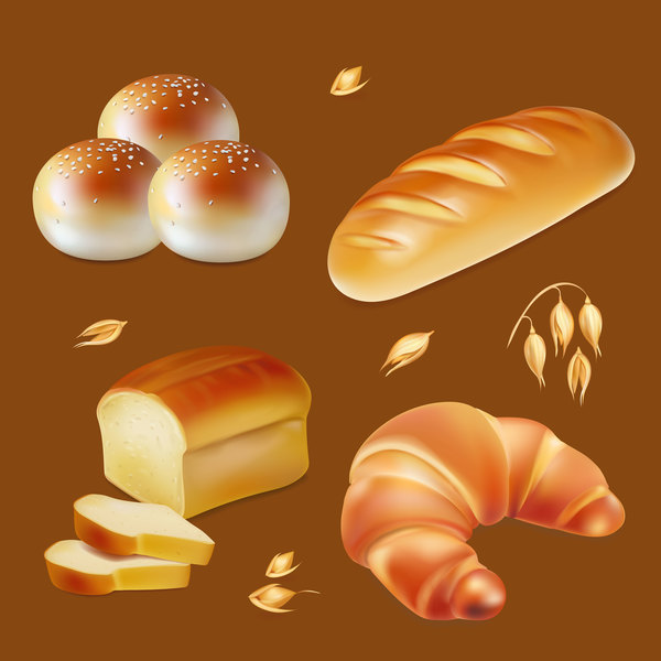4 種のパンのイラスト Welovesolo