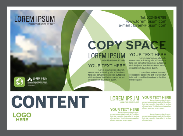 styles green flyer cover brochure abstract  