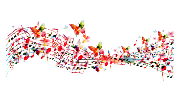 Schmetterlinge Musik farbige Abstrakt 