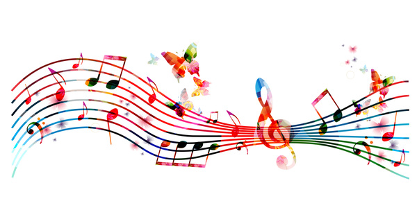 music colored butterflies abstract 