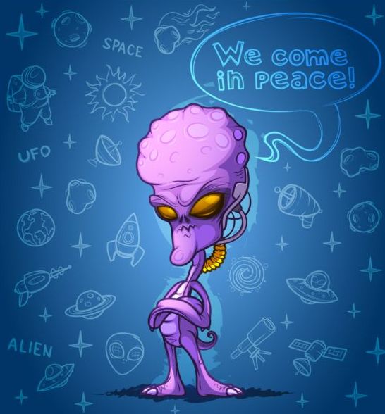 tecknad alien 