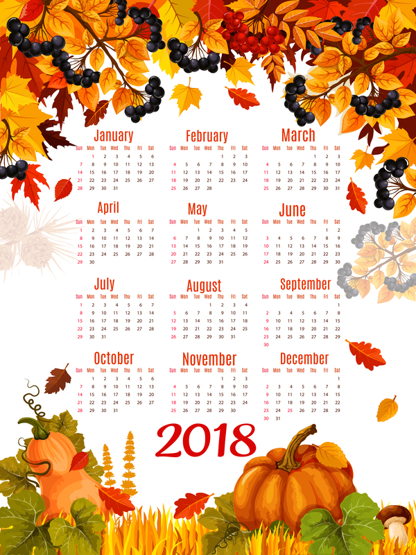 stili calendar autunno 2018  
