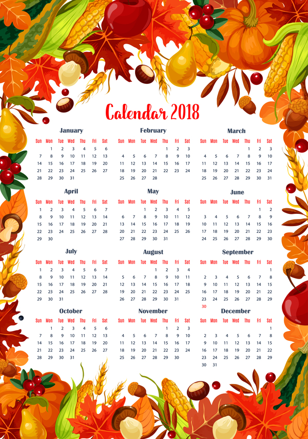 stili calendar autunno 2018  