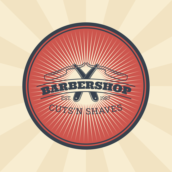 Retro font Barbershop badge 