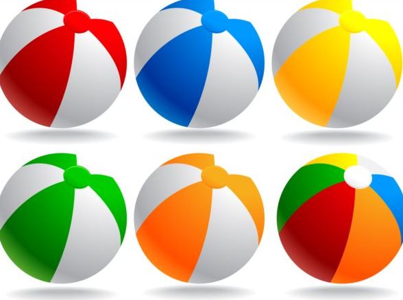 colored beach balls  