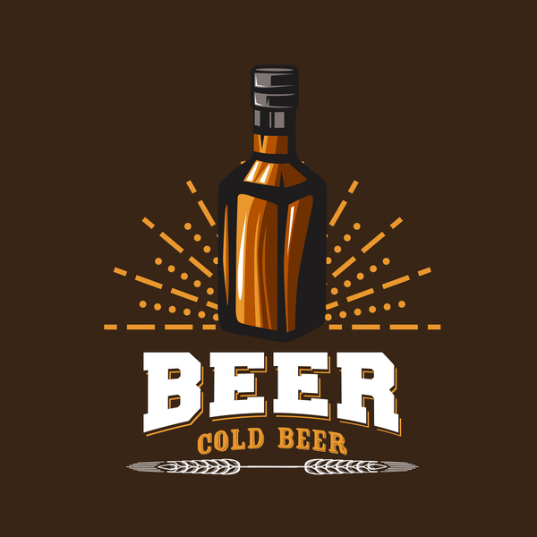 Retro-Schriftart emblem Bier 