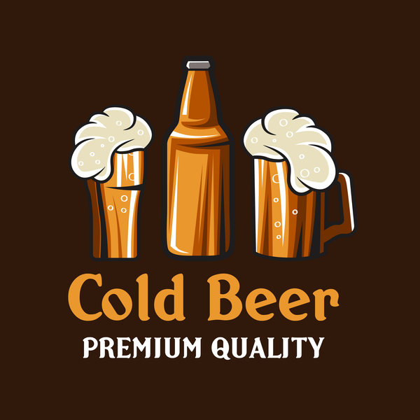 Retro-Schriftart emblem Bier 
