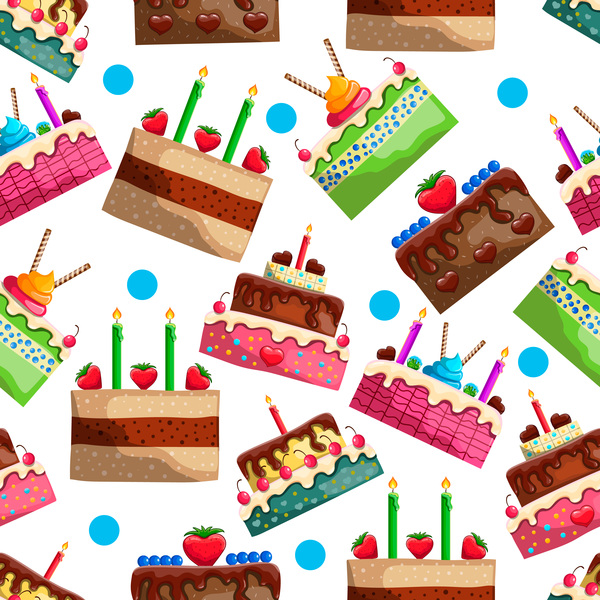 seamless pattern cake birthday 