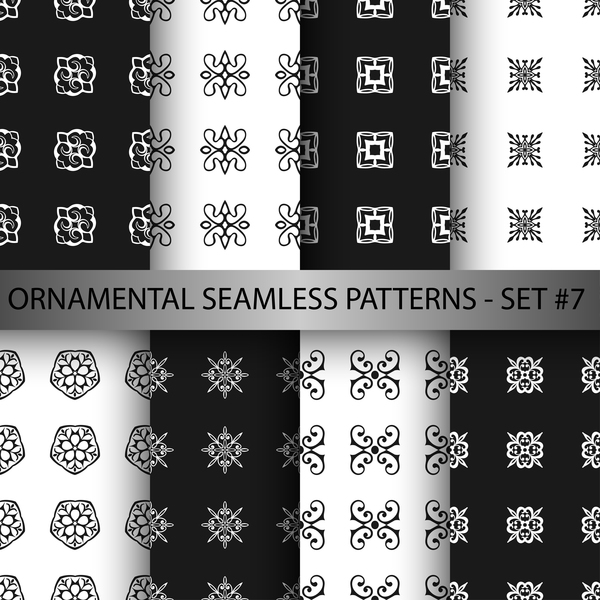 seamless pattern ornamento Nero bianco 