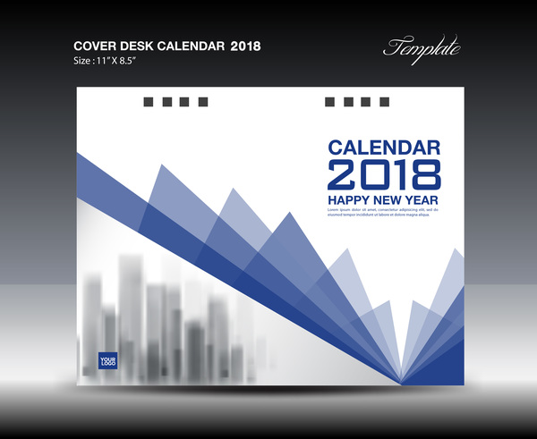 couvrir calendar bureau blue 2018  
