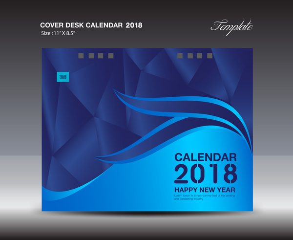 Schreibtisch Kalender decken blau 2018  