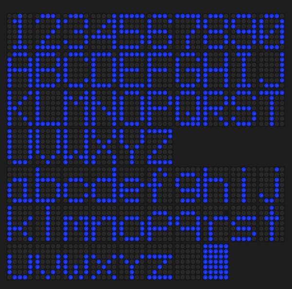 LED bleu alphabet 