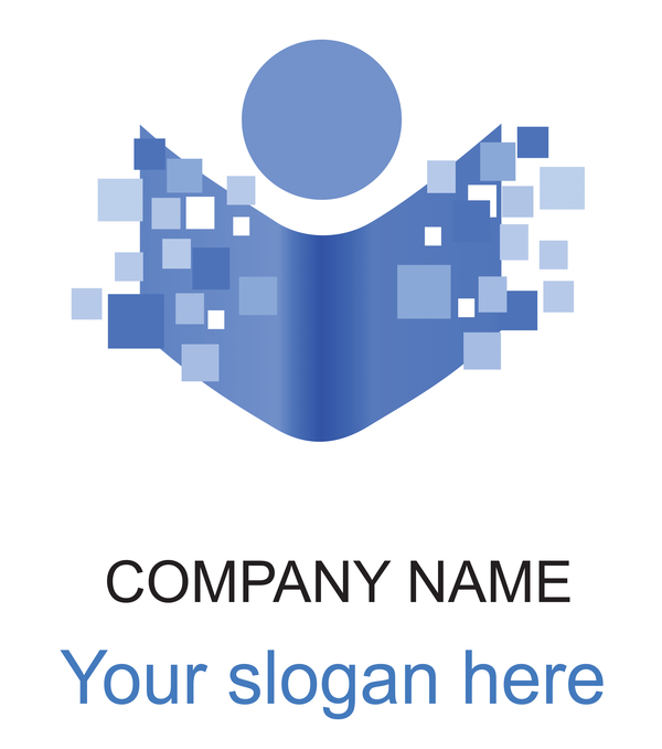 logo company blue abstract 