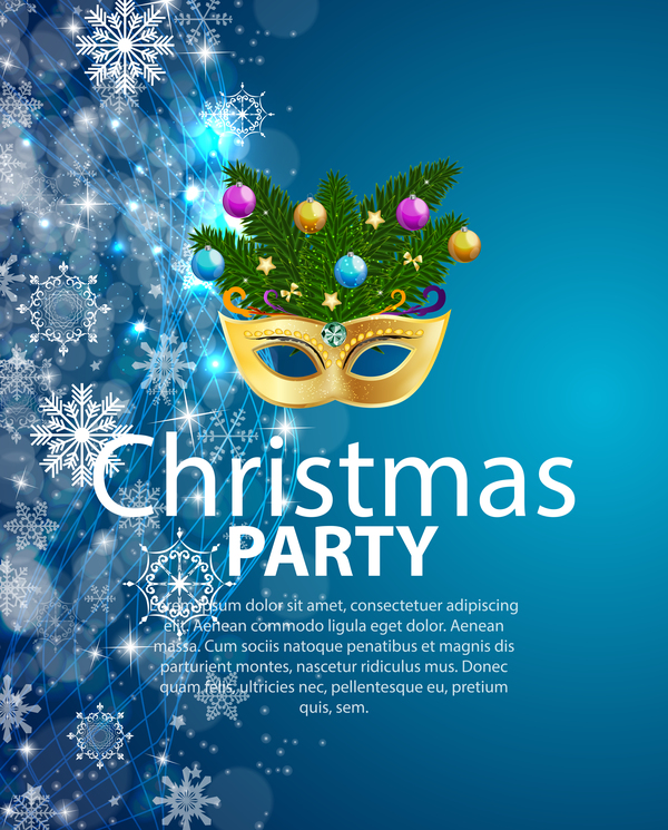 Weihnachten poster party blau 