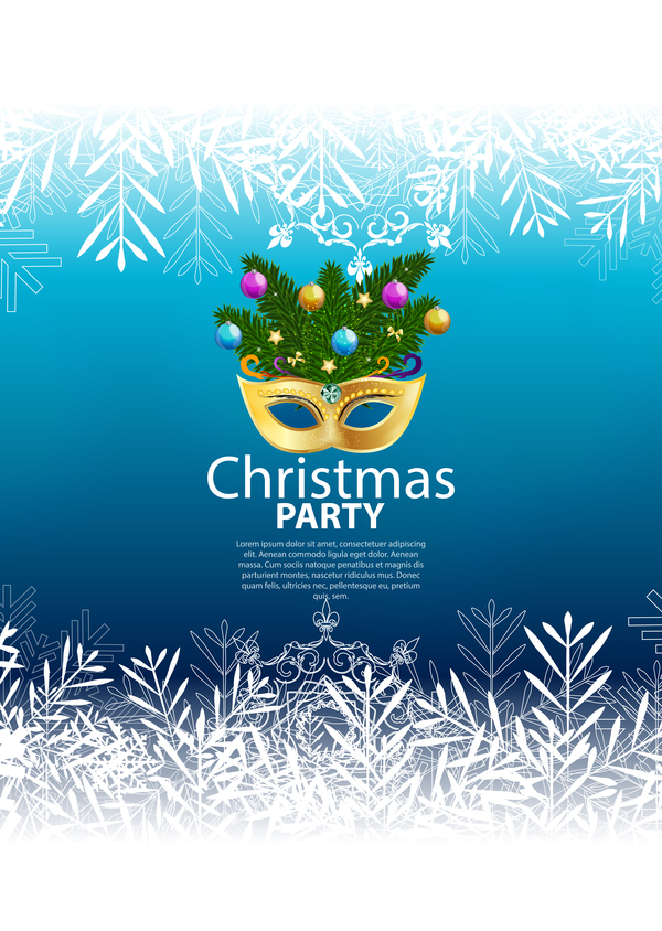 Weihnachten poster party blau 