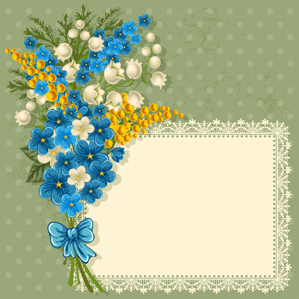 Spitze Rahmen Blume blau 