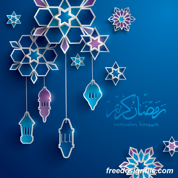 ramadan glantern decor blue 