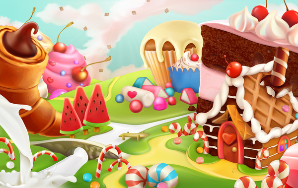 Welt Süßigkeiten cartoon 