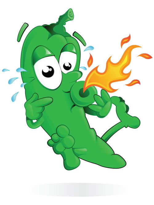 tecknad grön peppar 