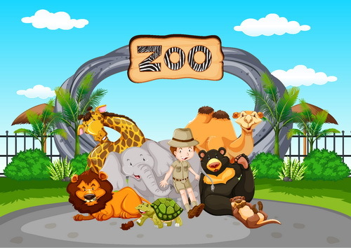 Zoo dessin animé 
