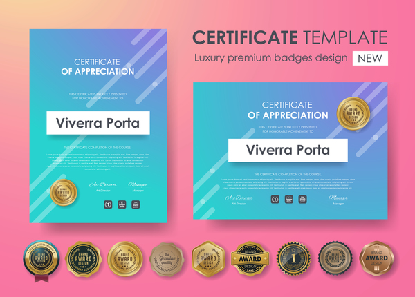 premium luxe certificat badges 