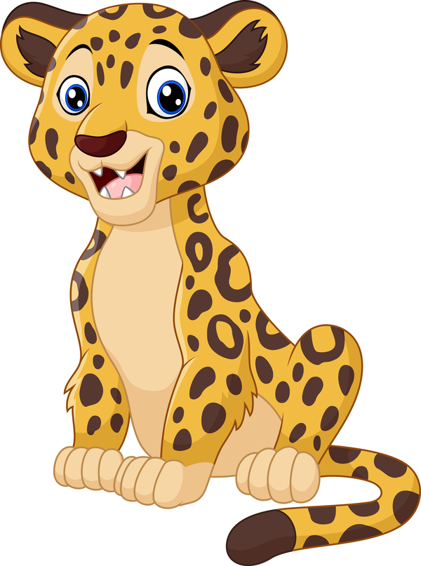 dessin animé cute cheetah 