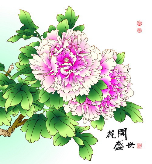 Zeichnung Pfingstrose hand Chinesen 