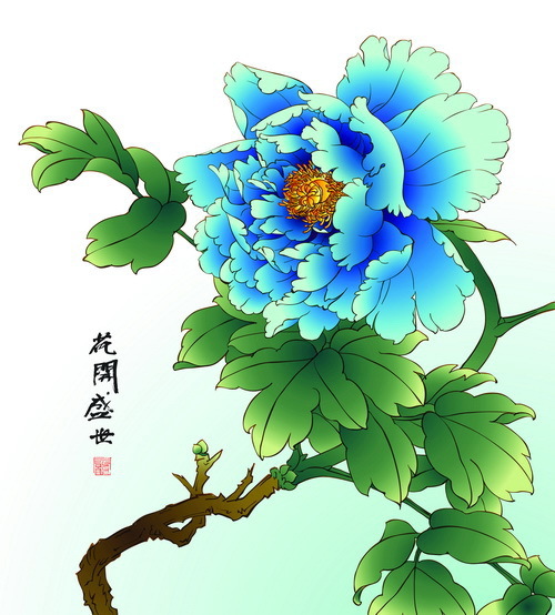 Zeichnung Pfingstrose hand Chinesen 