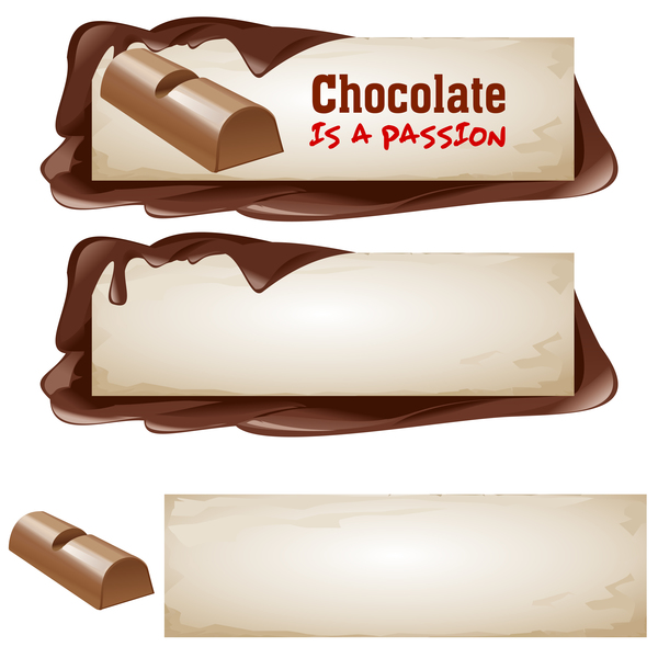 Retro font chocolate banners 