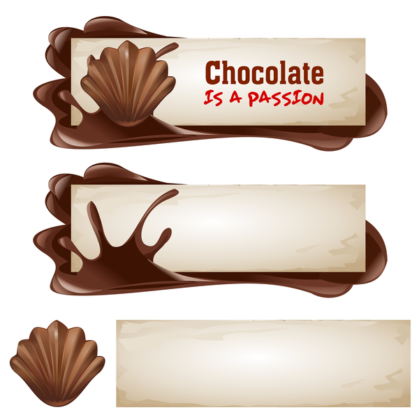 Retro font chocolate banners 