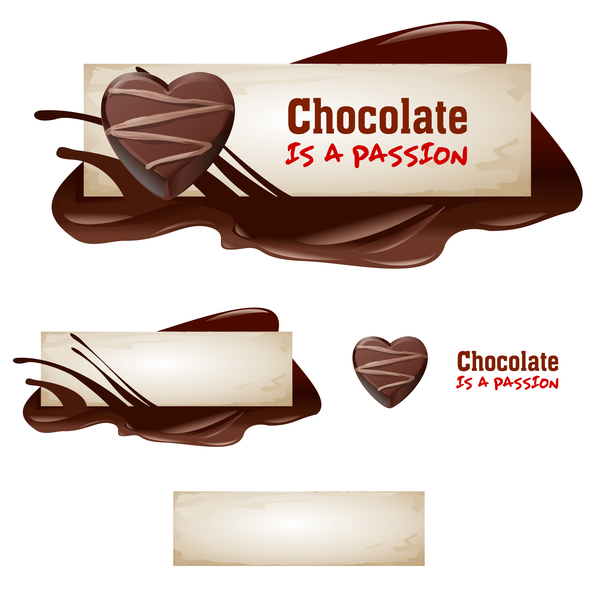 Retro teckensnitt choklad banners 