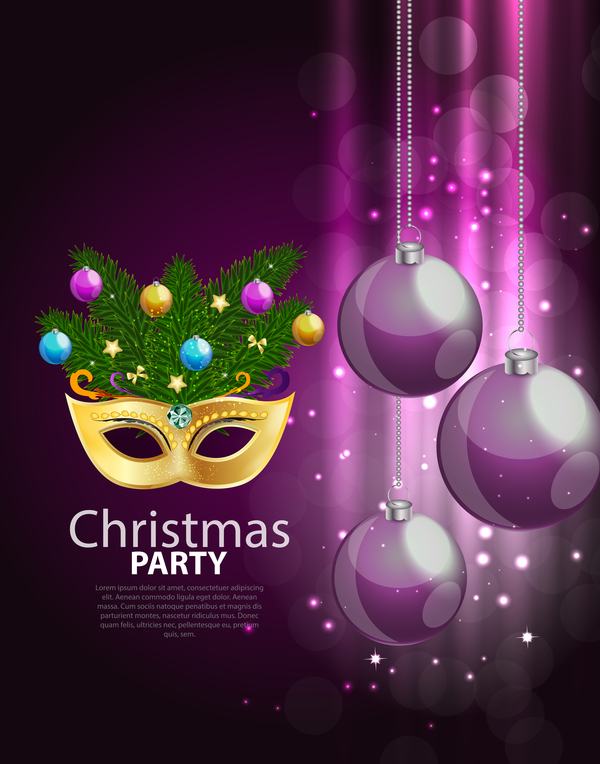、クリスマス、パーティー、ポスター、紫 