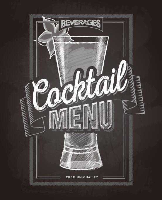 menu cover cocktail chalkboard chalk 