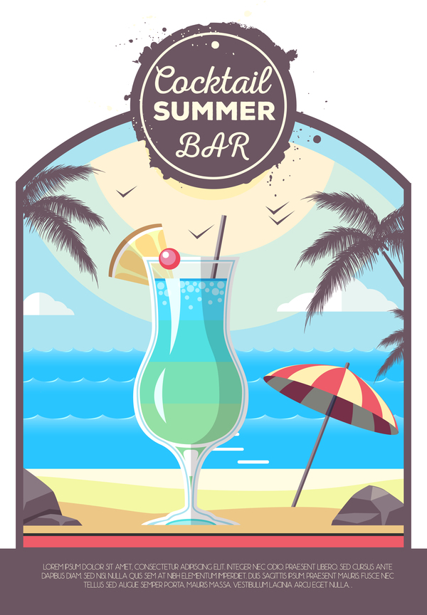 Sommer poster cocktail bar 