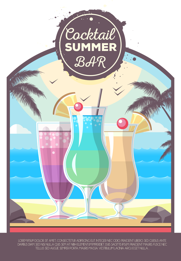 Sommer poster cocktail bar 