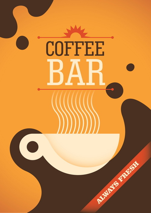 Retro-Schriftart poster kaffee bar 
